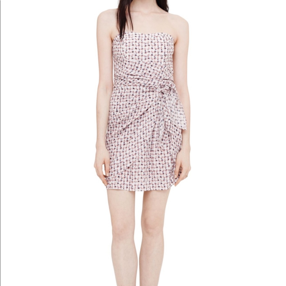 Club Monaco Strapless Floral Silk Dress 2
